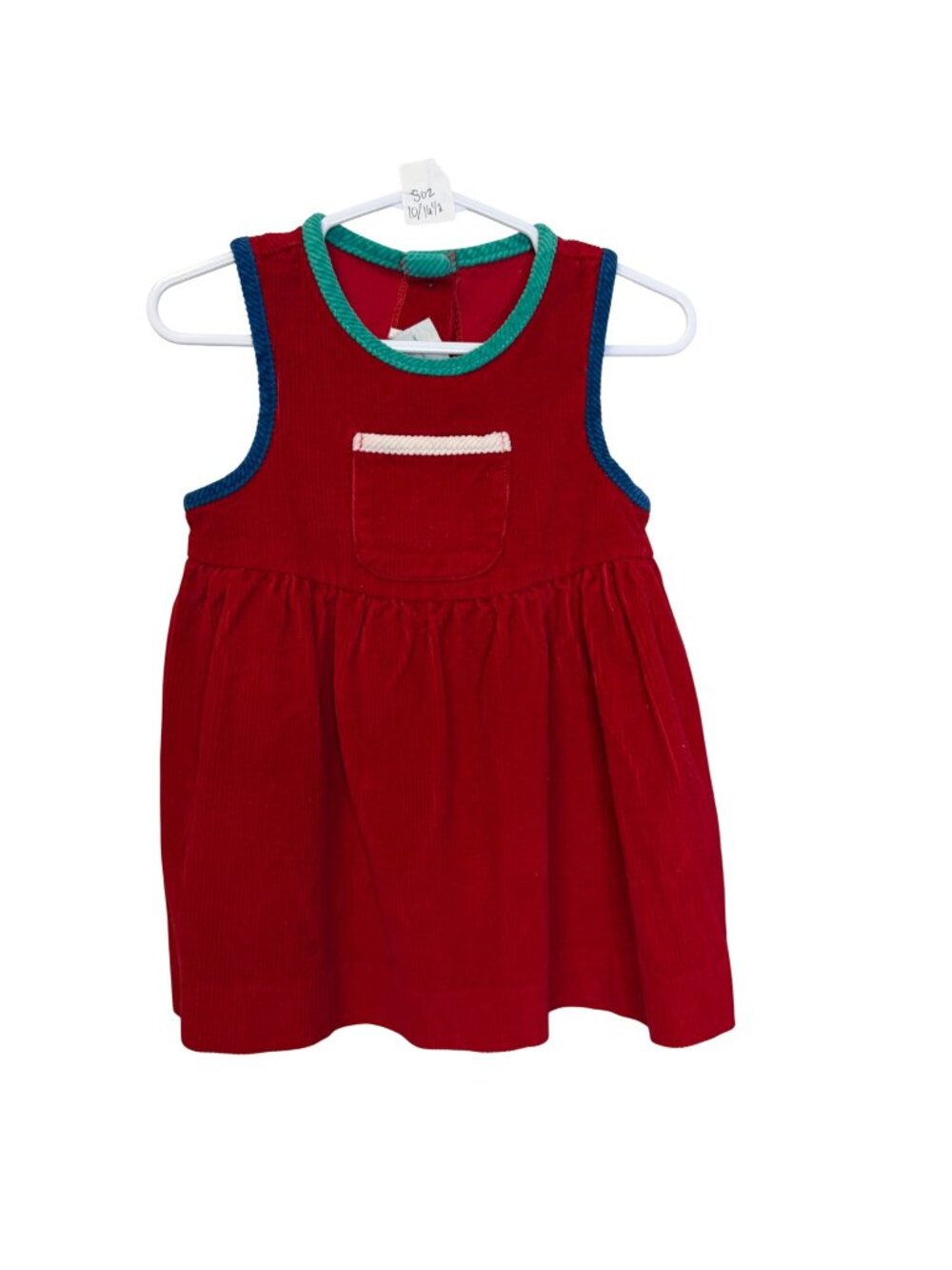 VTG 1980s Red Corduroy Toddler Dress Christmas Holiday Heirloom Cottagecore 3T